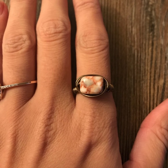 Handmade Wire Stone Ring - Picture 8 of 9